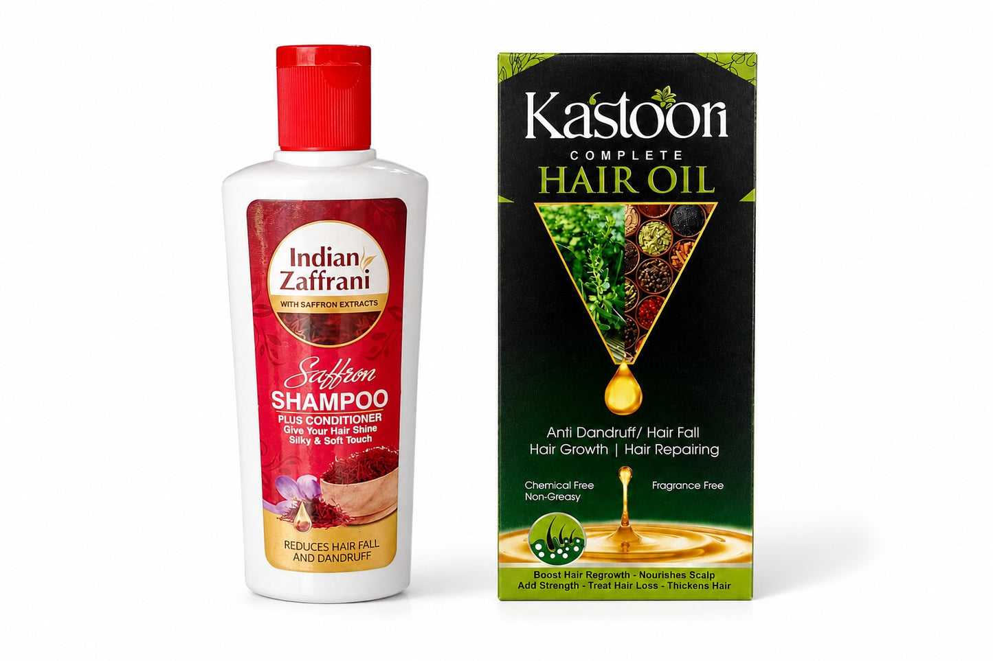 Hair Care Bundle – Indian Zaffrani Shampoo + Kastoon Hair Oil
